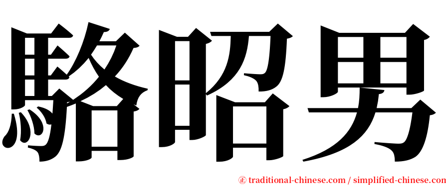 駱昭男 serif font