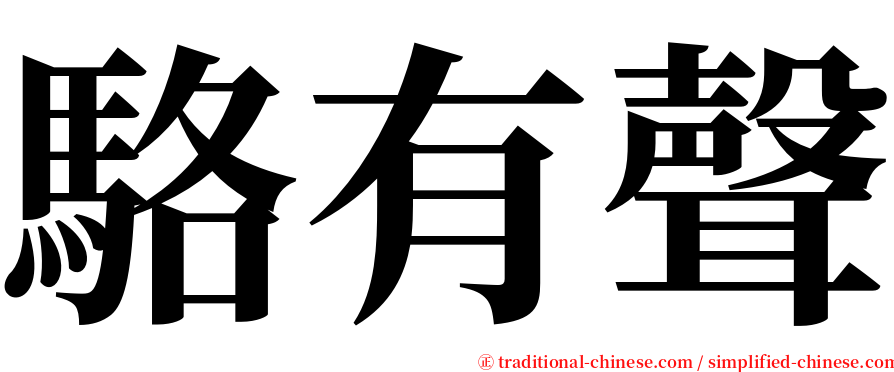 駱有聲 serif font