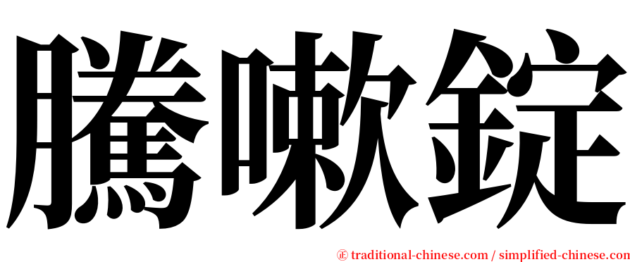 騰嗽錠 serif font