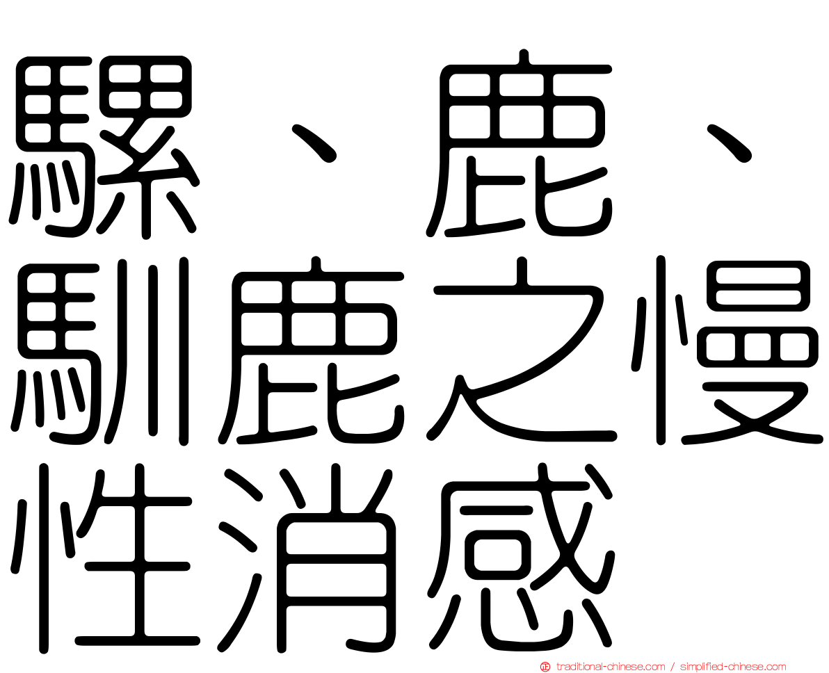 騾、鹿、馴鹿之慢性消感