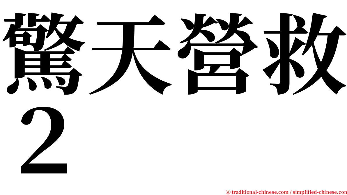 驚天營救２ serif font