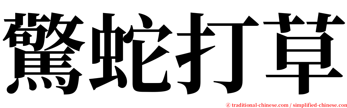 驚蛇打草 serif font