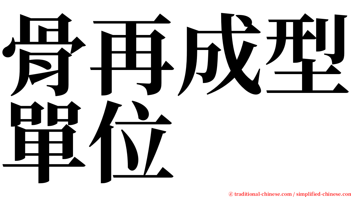 骨再成型單位 serif font