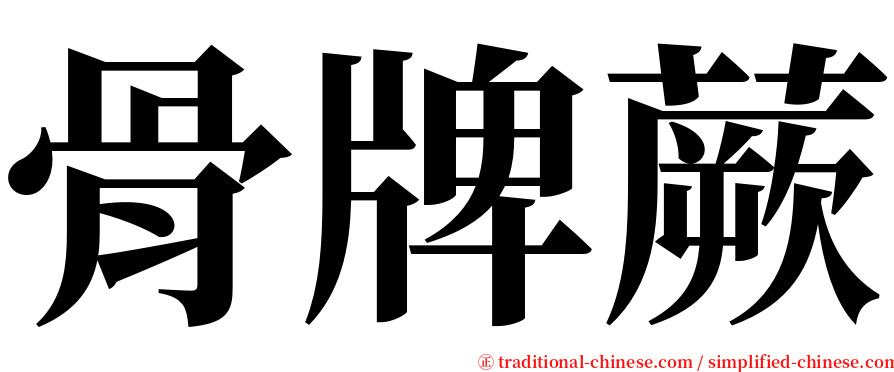 骨牌蕨 serif font