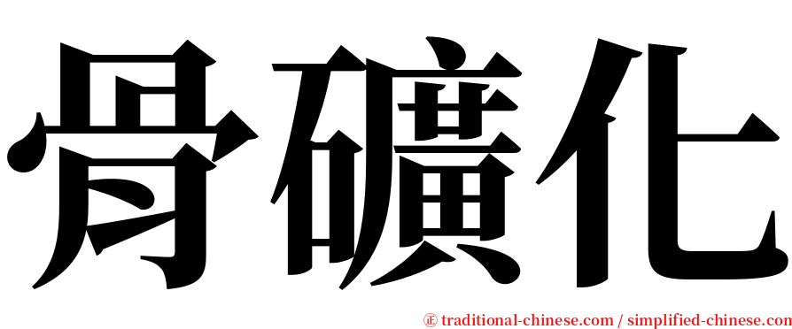 骨礦化 serif font