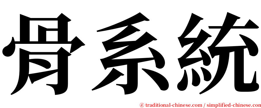 骨系統 serif font