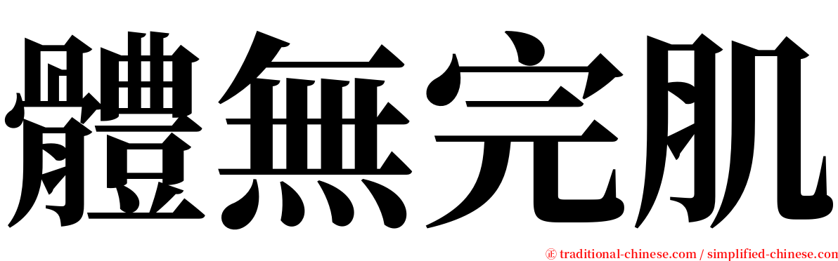 體無完肌 serif font
