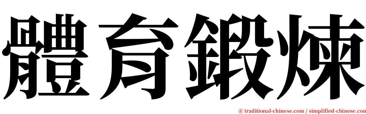 體育鍛煉 serif font