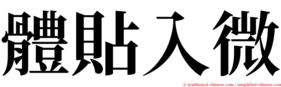 體貼入微 serif font