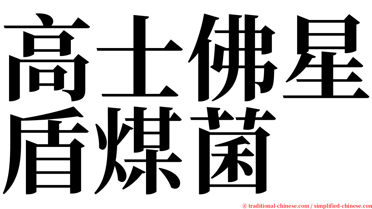 高士佛星盾煤菌 serif font