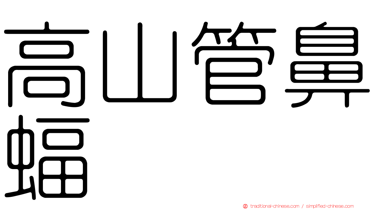 高山管鼻蝠