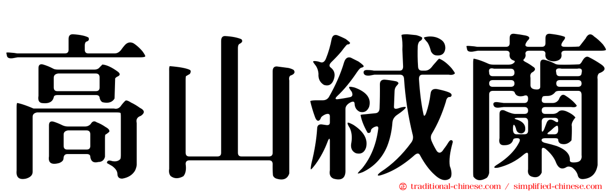 高山絨蘭