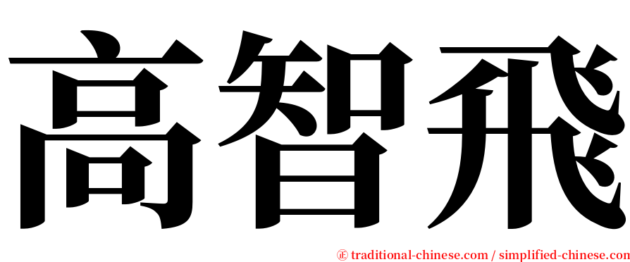 高智飛 serif font