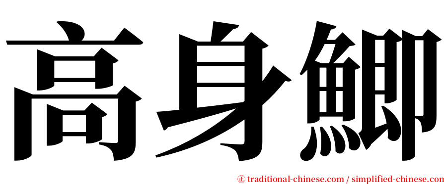 高身鯽 serif font