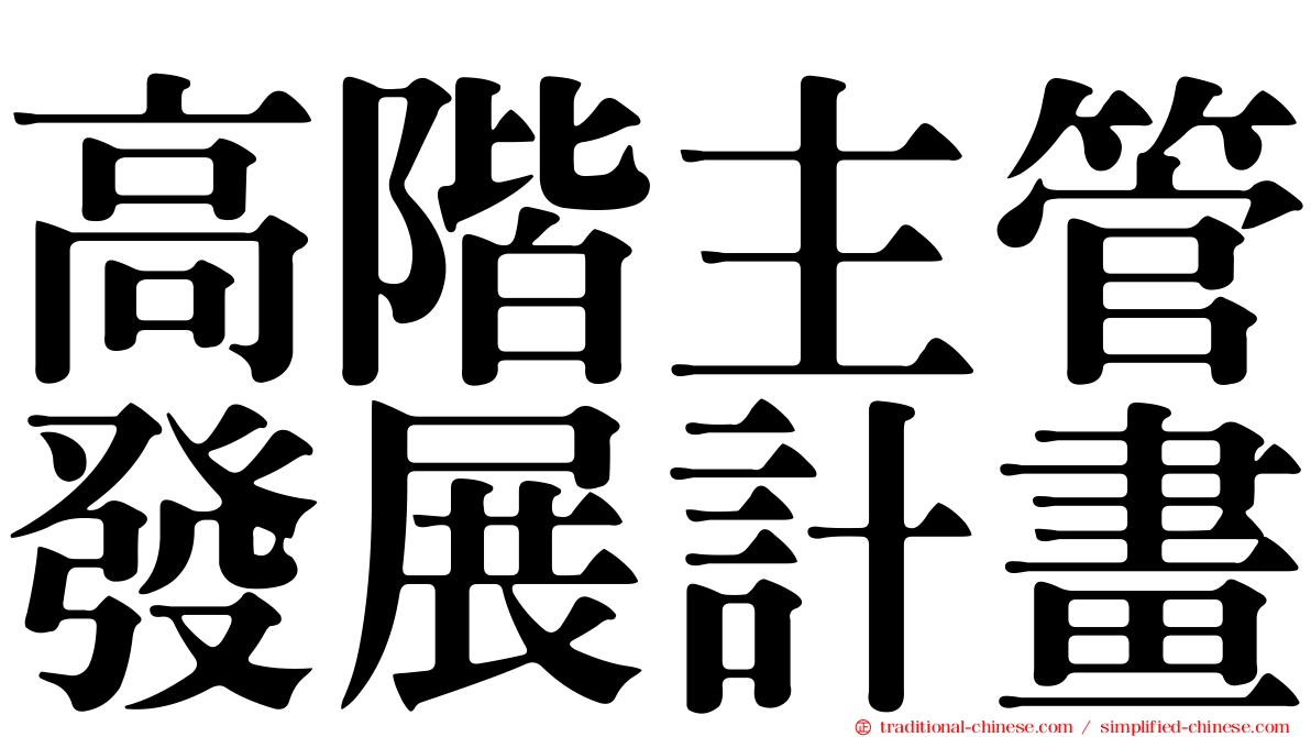 高階主管發展計畫