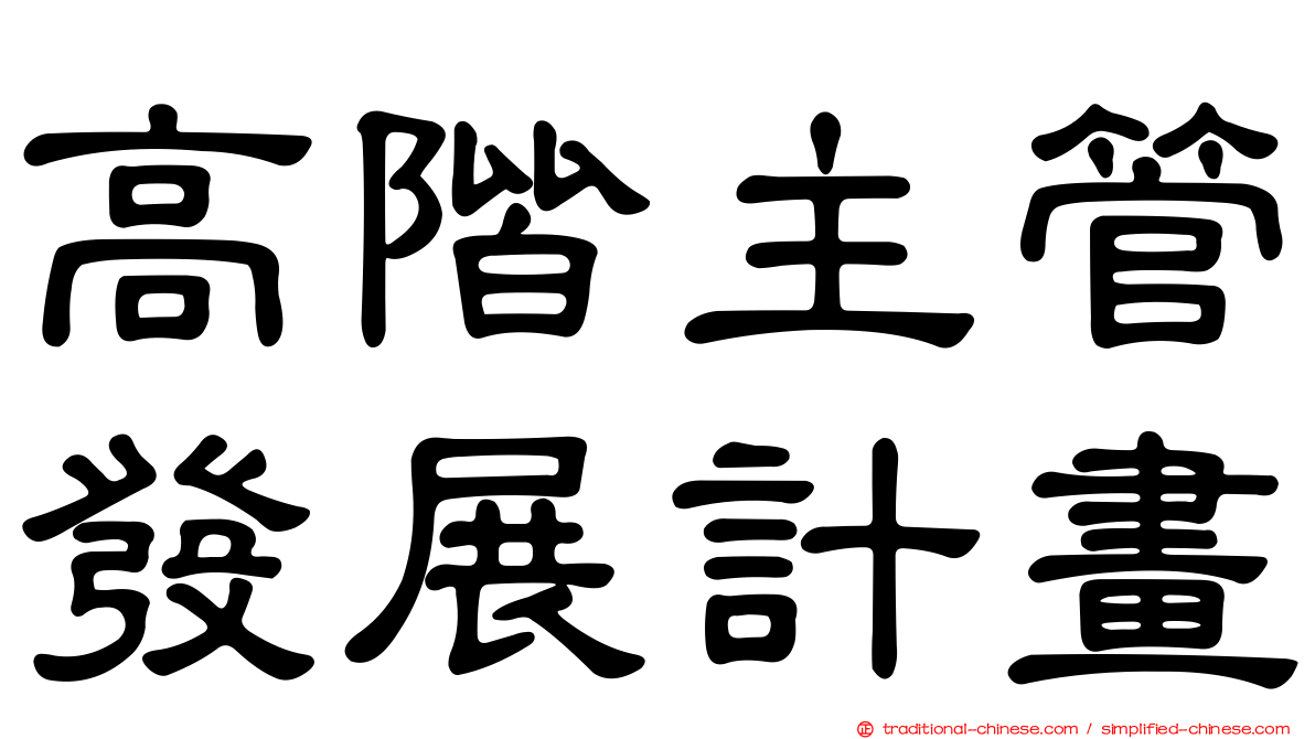 高階主管發展計畫