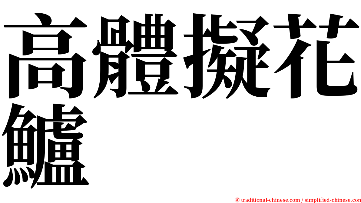 高體擬花鱸 serif font