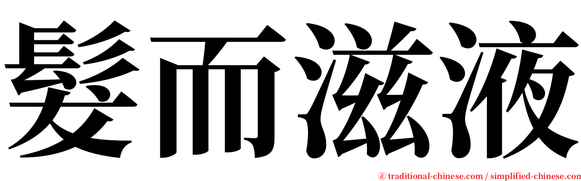 髮而滋液 serif font