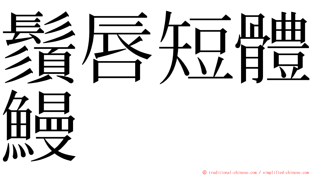 鬚唇短體鰻 ming font
