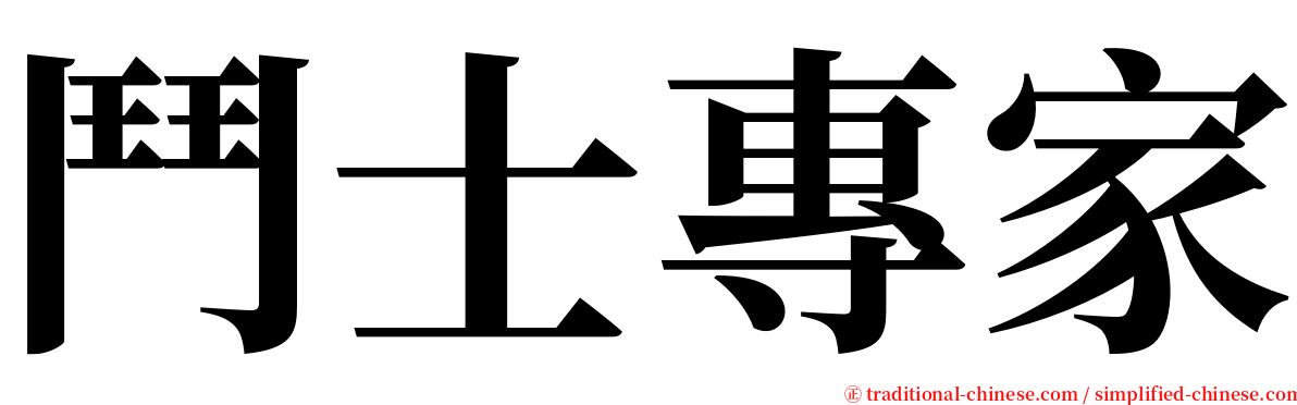 鬥士專家 serif font