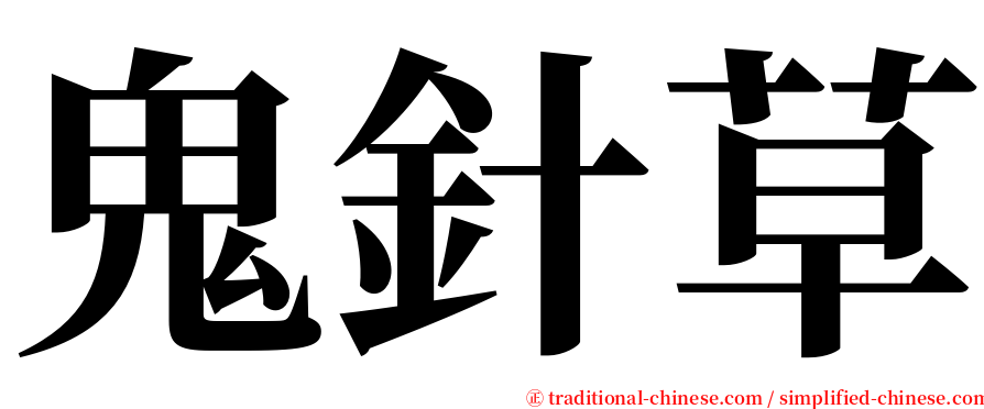 鬼針草 serif font