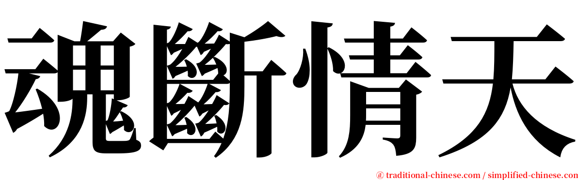 魂斷情天 serif font