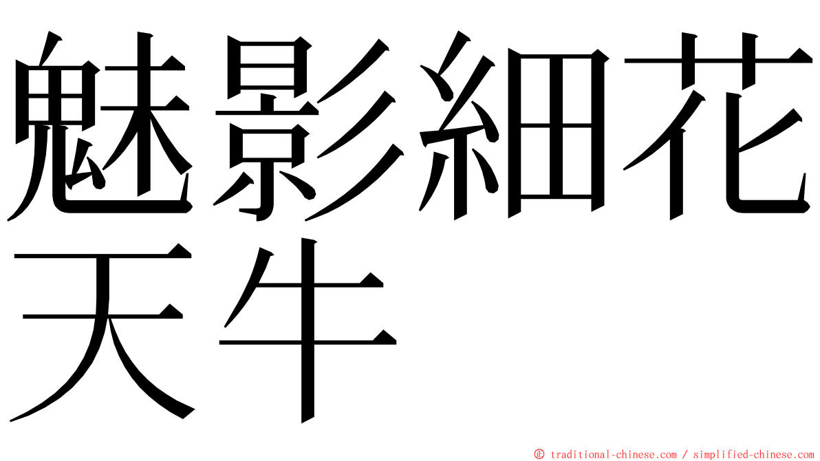 魅影細花天牛 ming font