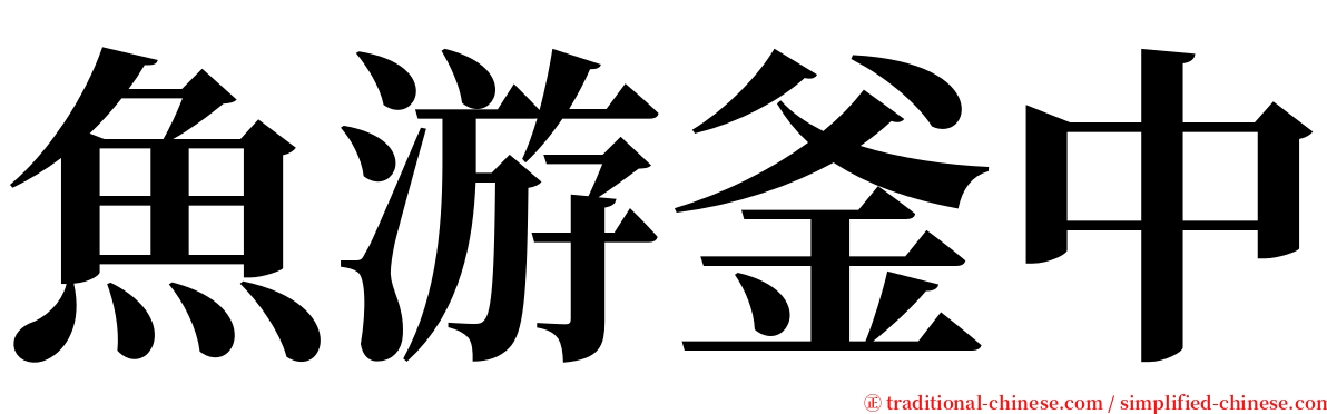 魚游釜中 serif font