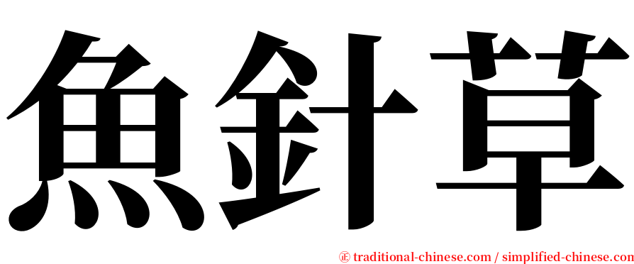 魚針草 serif font