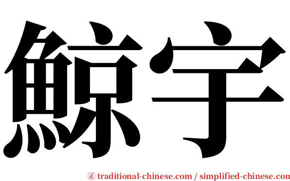 鯨宇 serif font