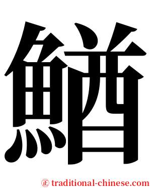 鰌 serif font