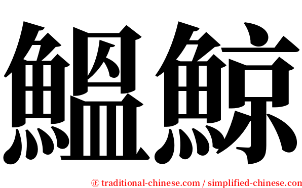 鰮鯨 serif font