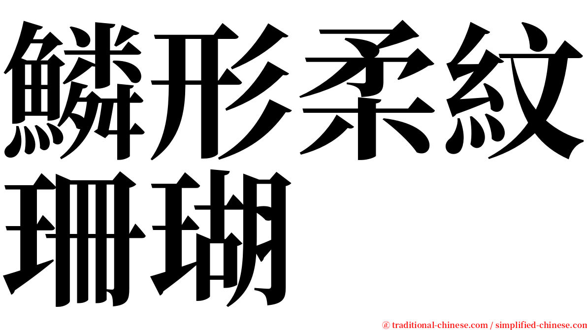 鱗形柔紋珊瑚 serif font