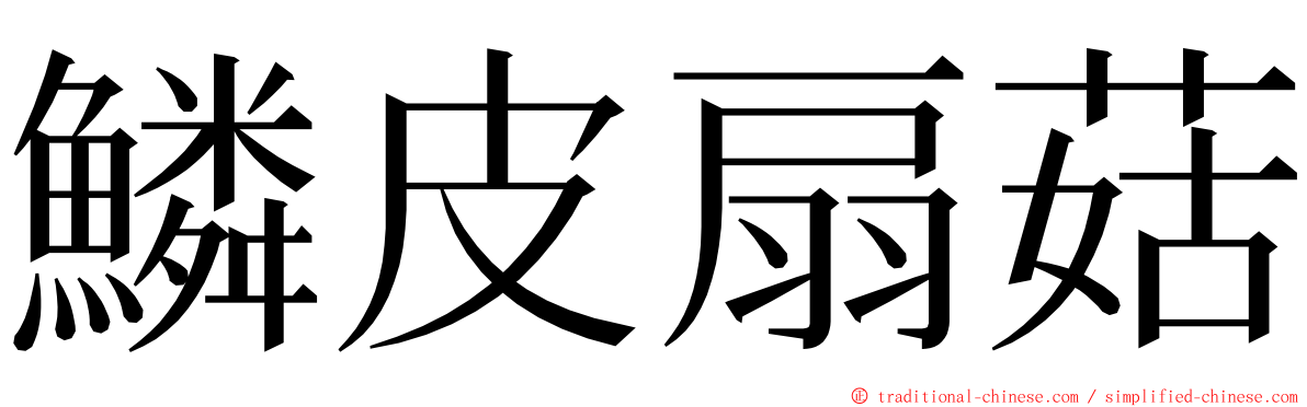 鱗皮扇菇 ming font