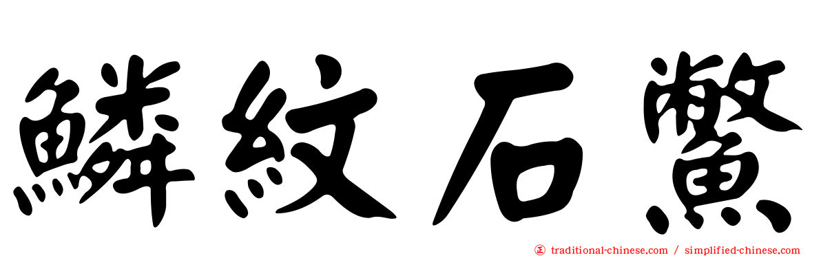 鱗紋石鱉