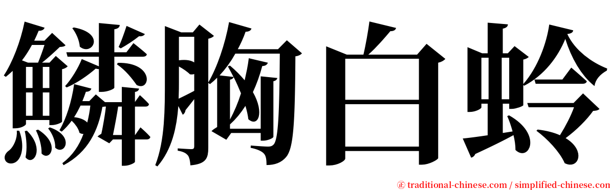 鱗胸白蛉 serif font