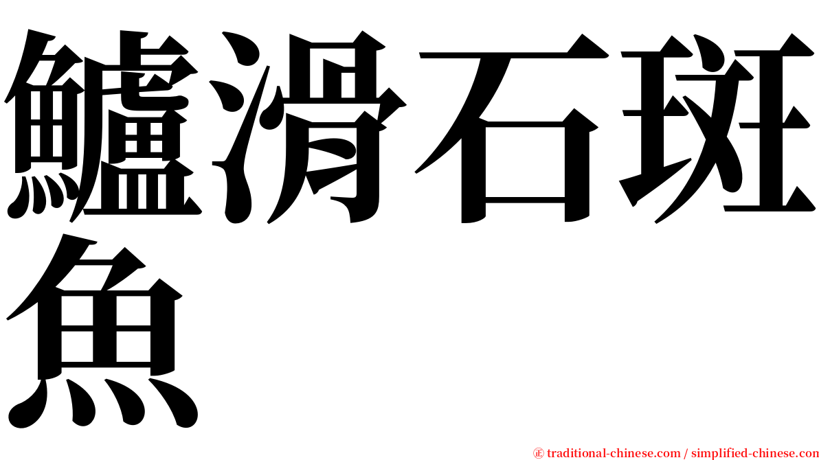 鱸滑石斑魚 serif font