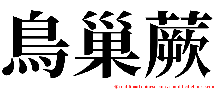 鳥巢蕨 serif font
