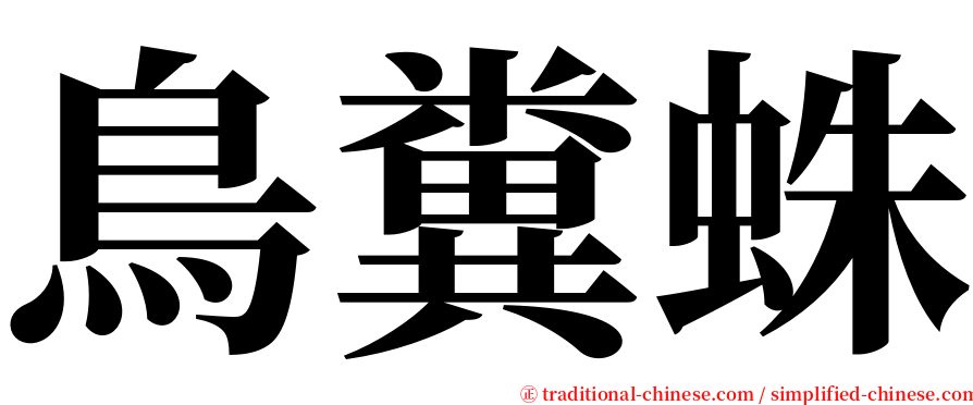 鳥糞蛛 serif font