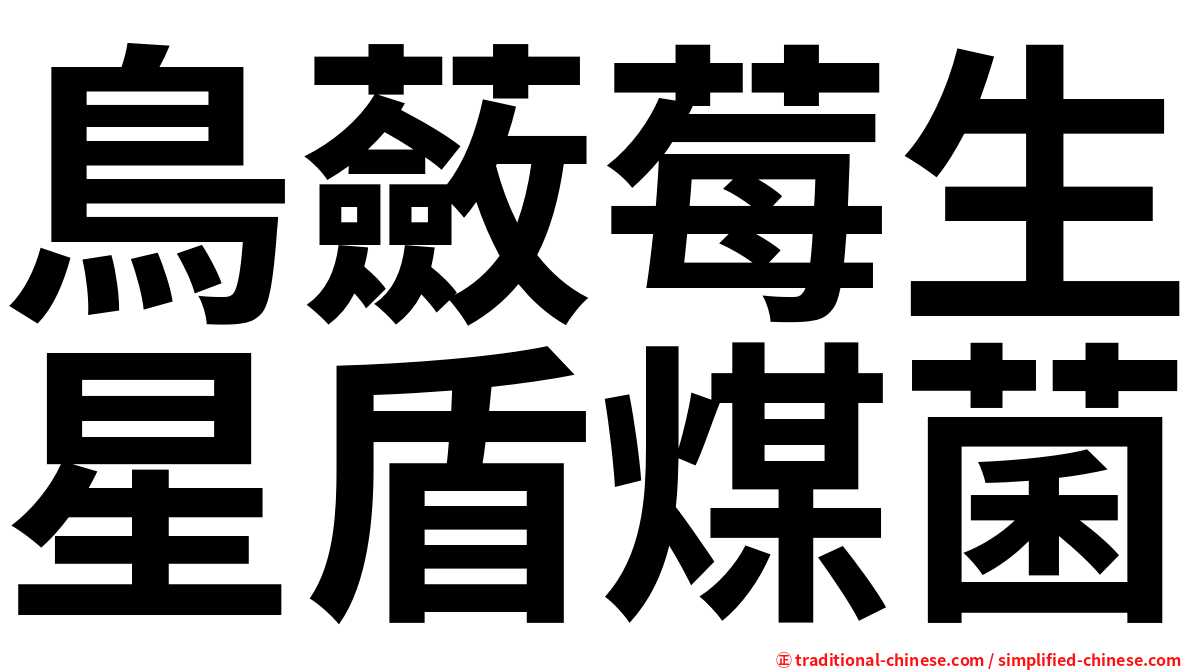 鳥蘞莓生星盾煤菌