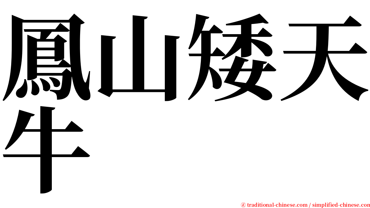鳳山矮天牛 serif font