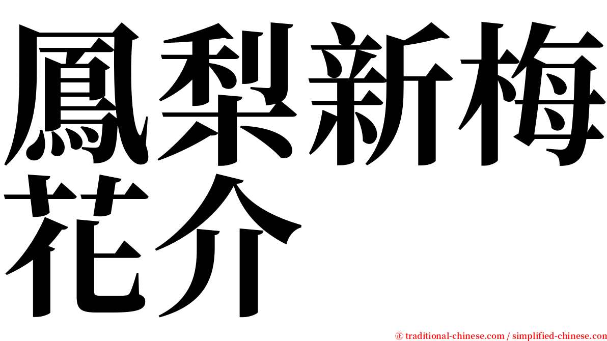 鳳梨新梅花介 serif font