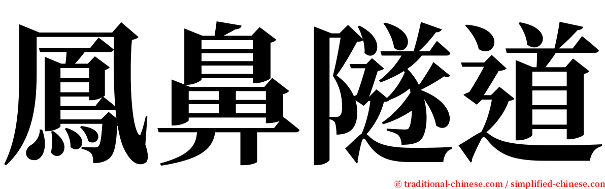 鳳鼻隧道 serif font