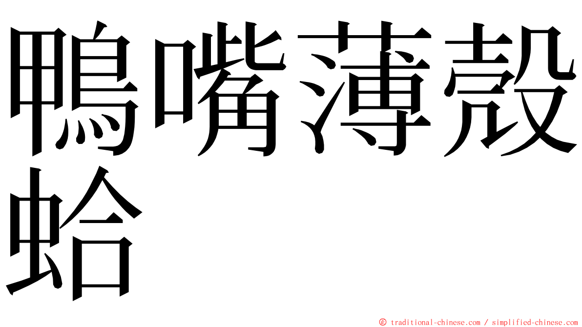 鴨嘴薄殼蛤 ming font
