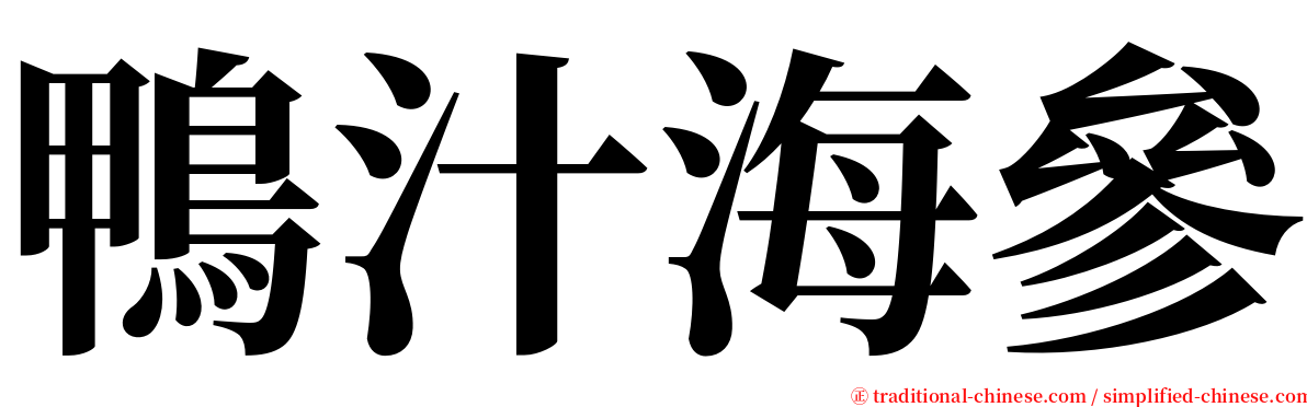 鴨汁海參 serif font