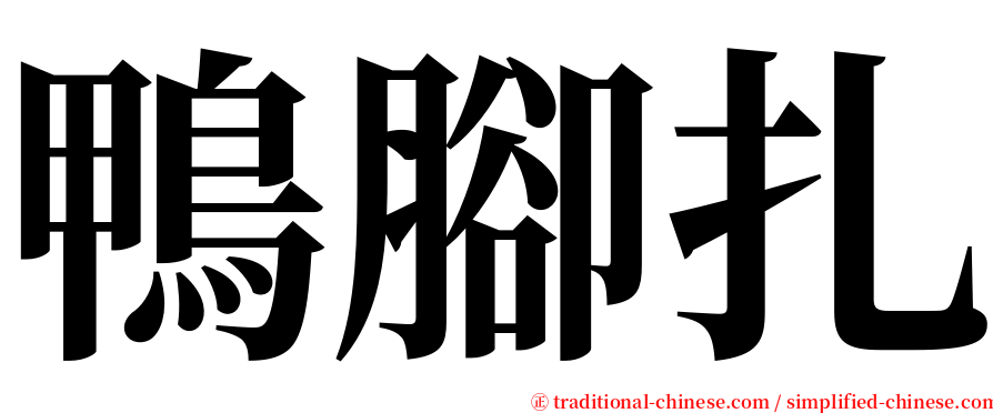 鴨腳扎 serif font