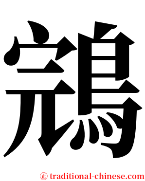 鵍 serif font