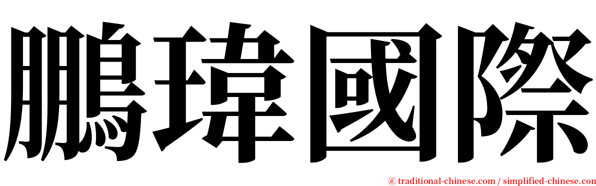 鵬瑋國際 serif font