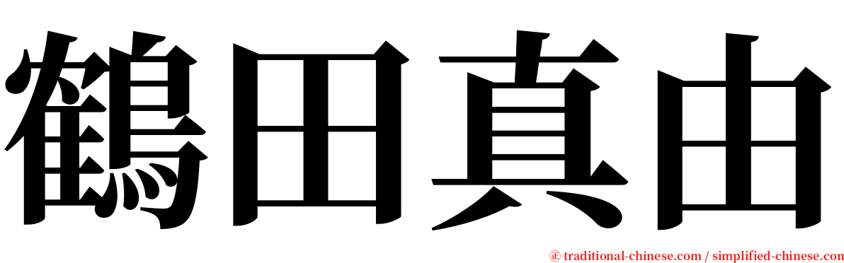 鶴田真由 serif font