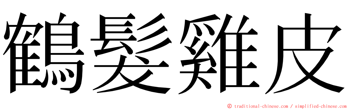 鶴髮雞皮 ming font